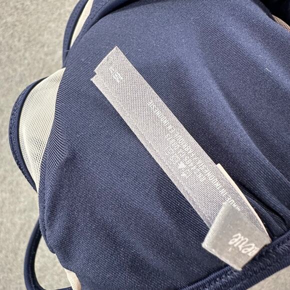 Aerie String Bikini Swim Top Size Medium Navy Blue Mesh Detail Padded Wireless - Picture 5 of 6